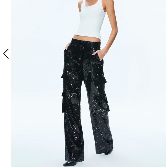 Alice and Olivia Hayes sequin cargo pants - Picture 2 of 16